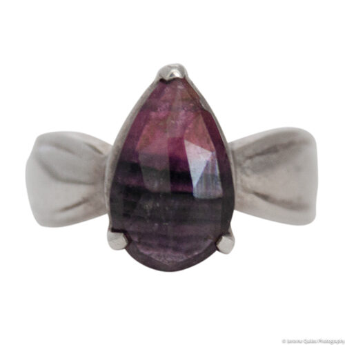 Bague Goutte Tourmaline Rose Noire