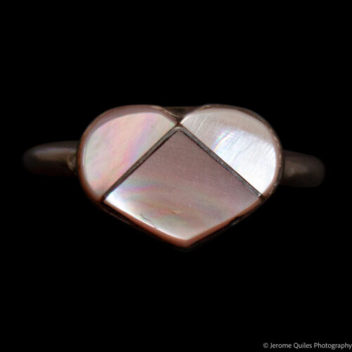 Pink Mother-of-Pearl Heart Ring