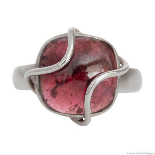 Pink Tourmaline Ring Caged Setting