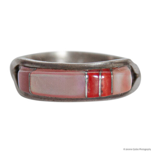 Pink Zuni Ring Coral Inserts