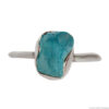 Raw Apatite Thin Silver Ring