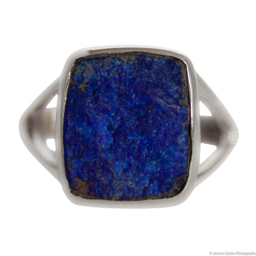 Bague Carrée Lapis Lazuli Brute