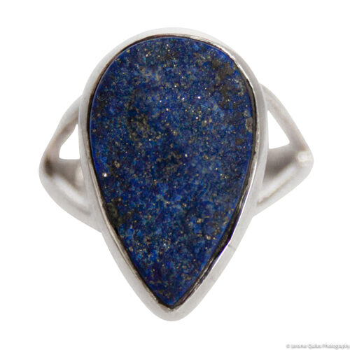 Raw Lapis Lazuli Teardrop Ring