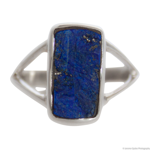 Rectangular Raw Lapis Lazuli Ring