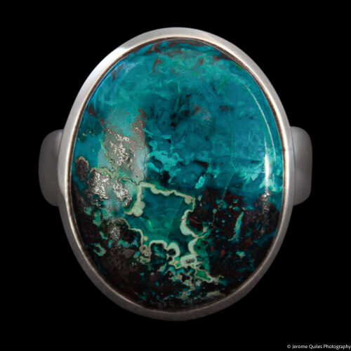 Bague Argent Chrysocolla Ronde