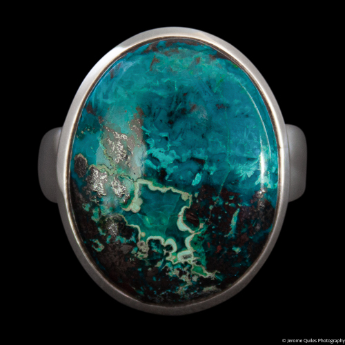 Round Chrysocolla Silver Ring
