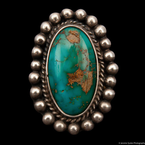 Royston Turquoise Ring Silver Dot Setting