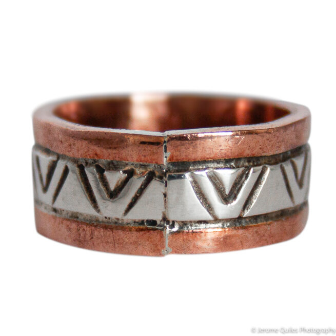 Silver Copper Ring Zigzag Design - Image 2
