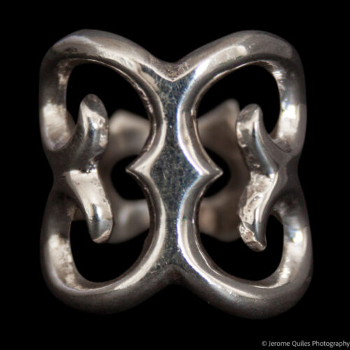 Silver Ring Gothic Butterfly Design