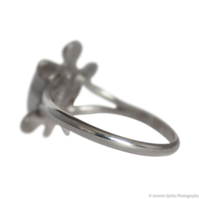 Small Black Jet Turtle Ring - Image 3