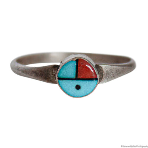 Small Blue Zuni Sun Ring