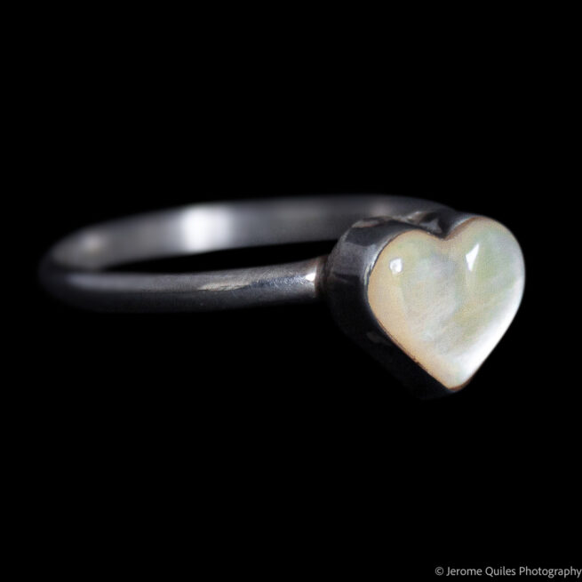 Bague Argent Petit Cœur Doré – Image 2