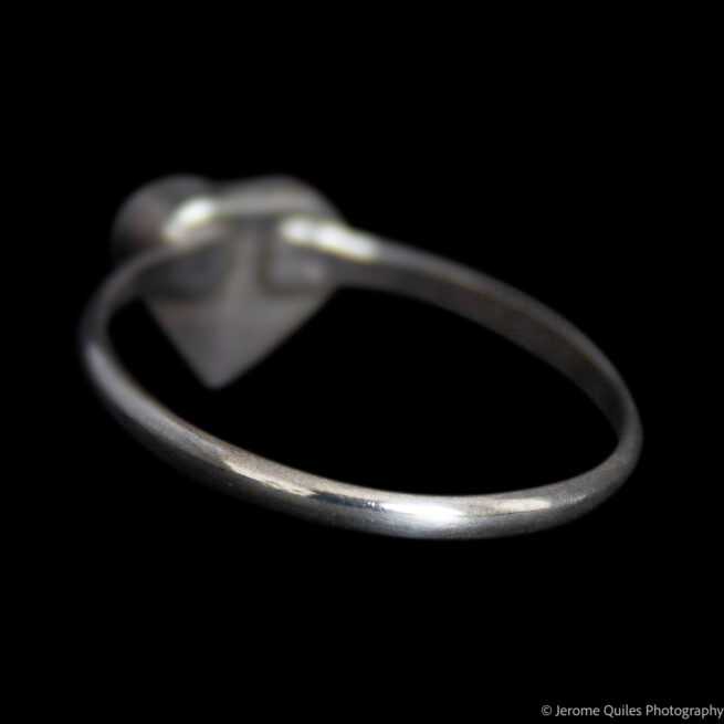 Bague Argent Petit Cœur Doré – Image 3