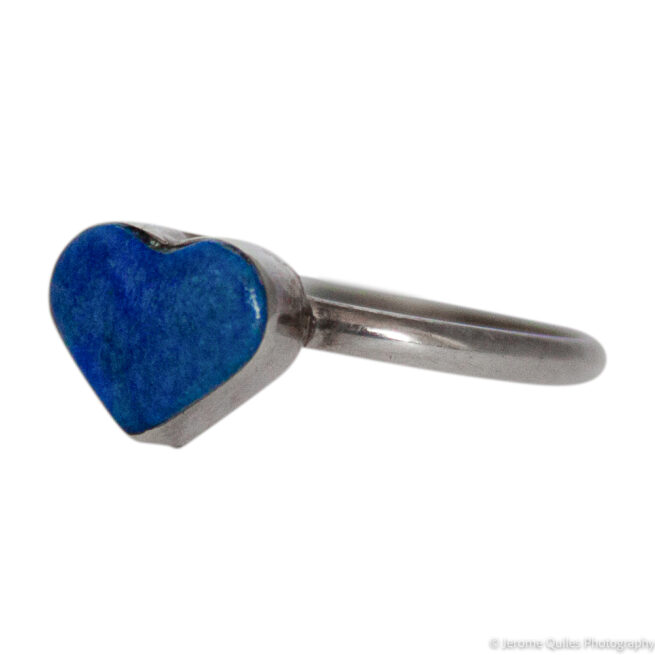 Small Lapis Lazuli Heart Ring - Image 3