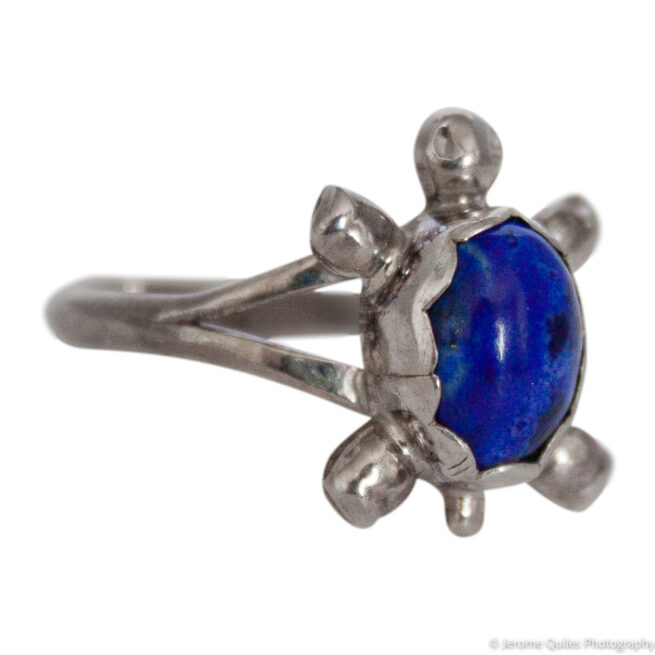 Small Lapis Lazuli Turtle Ring - Image 2