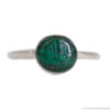 Small Malachite Dot Silver Ring