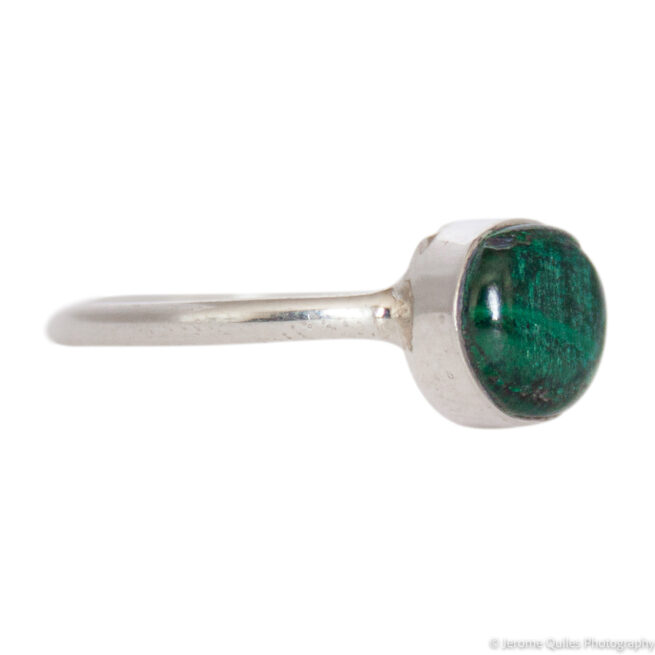 Bague Argent Petit Pois Malachite – Image 2