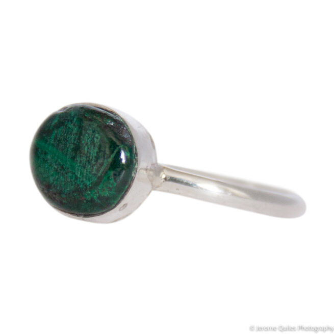 Bague Argent Petit Pois Malachite – Image 3