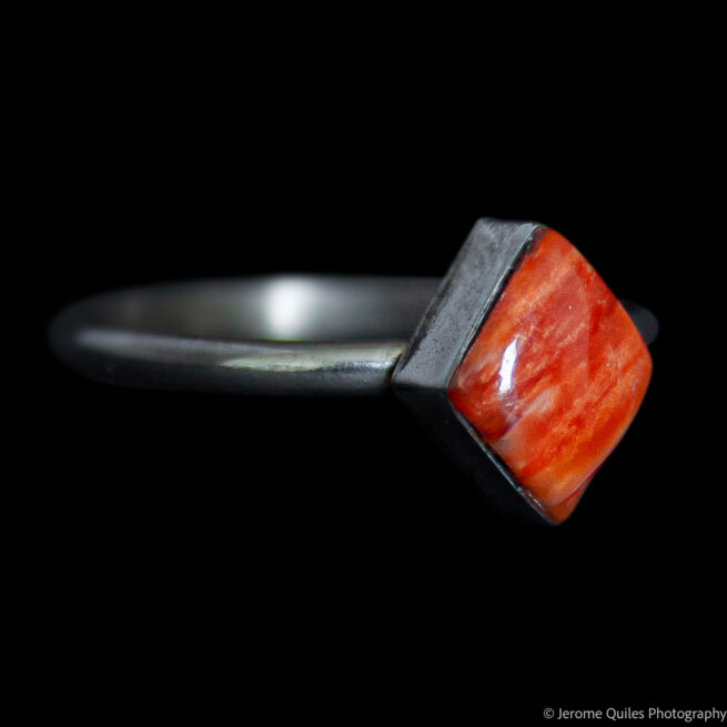 Bague Petit Losange Spondylus Orange – Image 2
