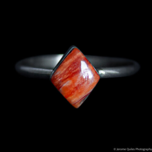 Small Orange Spondylus Lozenge Ring