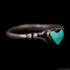 Small Ornate Turquoise Heart Ring - Image 2