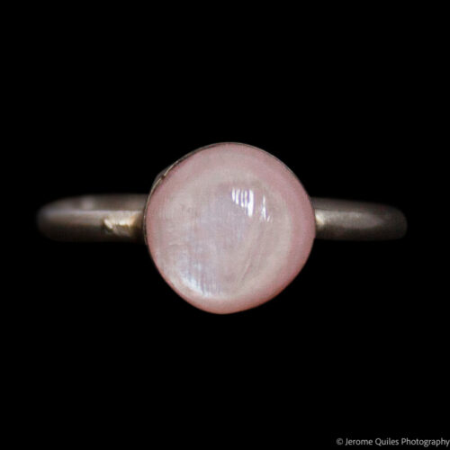 Bague Argent Petit Pois Rose