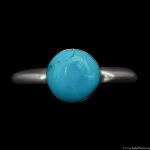 Bague Argent Petit Rond Turquoise