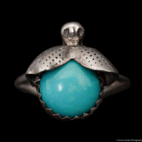 Small Turquoise Ladybird Silver Ring