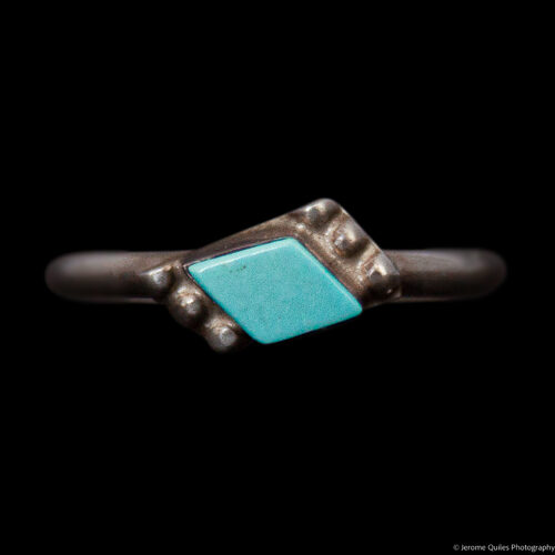 Petite Bague Argent Losange Turquoise