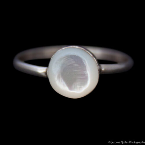 Small White Dot Zuni Ring