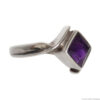 Square Amethyst Ring Silver Setting - Image 2