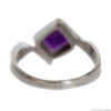 Square Amethyst Ring Silver Setting - Image 4