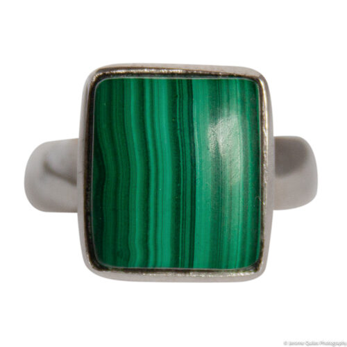 Square Malachite Silver Ring