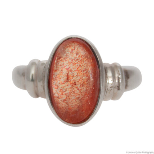 Sterling Silver Oval Sunstone Ring