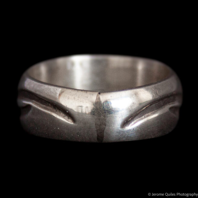 Sterling Silver Ring Slashed Design - Image 2