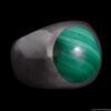Thick Silver Malachite Signet Ring - Image 2