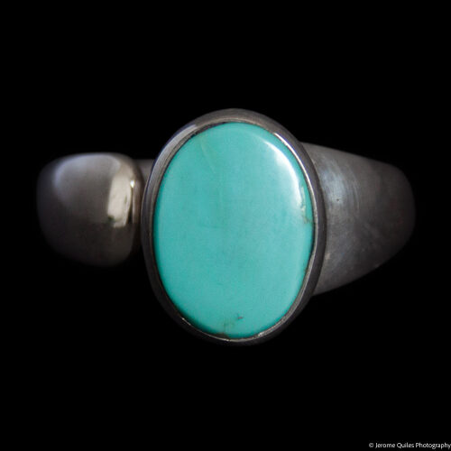 Bague Turquoise Tibétaine Anneau Ouvert