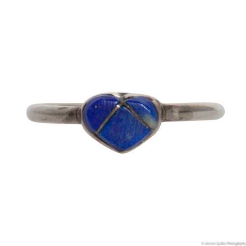 Tiny Lapis Lazuli Heart Ring