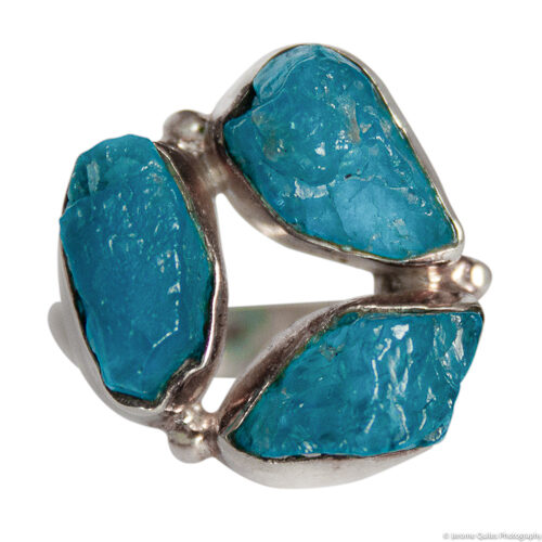 Bague Argent Apatite Triple