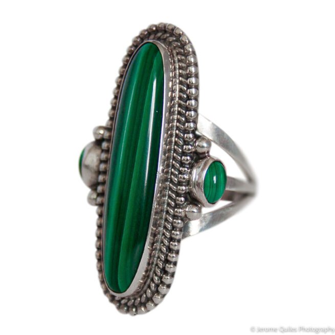 Triple Malachite Navajo Ring - Image 3