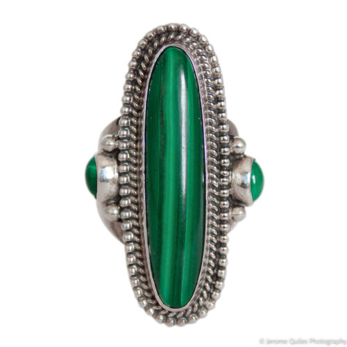 Triple Malachite Navajo Ring