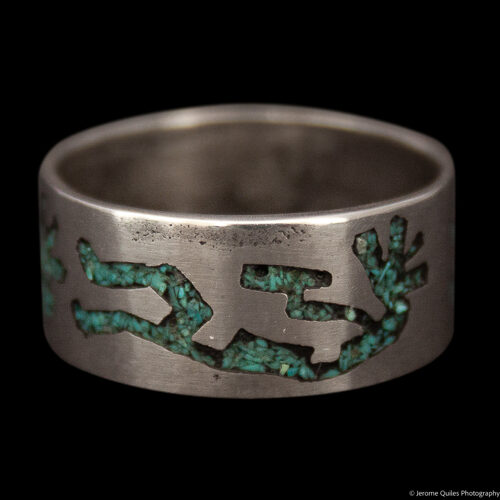 Bague Kokopelli Incrustations Turquoise