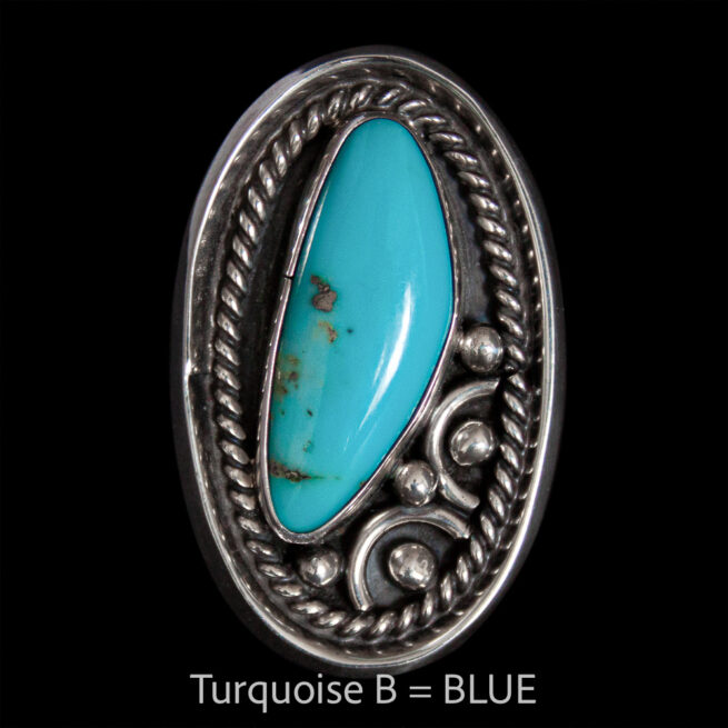 Turquoise Ring Silver Glyph Motif - Image 5