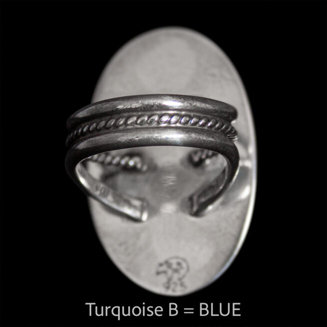 Turquoise Ring Silver Glyph Motif - Image 6