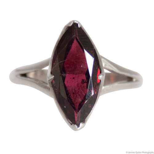 Bague Grenat Rouge Vesica Piscis