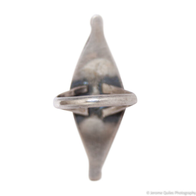 Vintage Navajo Pointed Coral Ring - Image 4