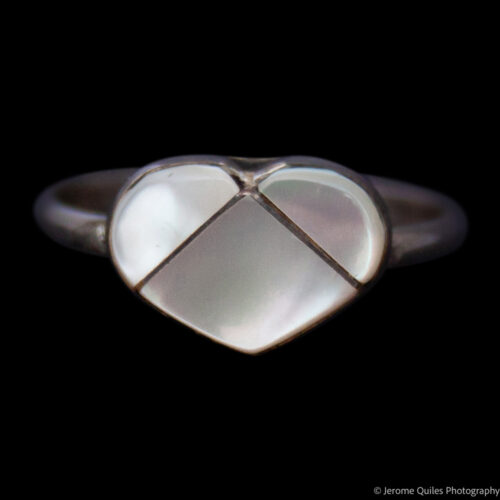 White Mother-of-Pearl Heart Ring