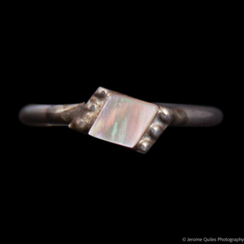White Mother-of-Pearl Lozenge Ring