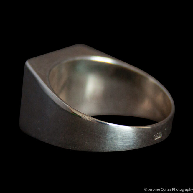 Chevalière Argent Ambre Jaune – Image 3