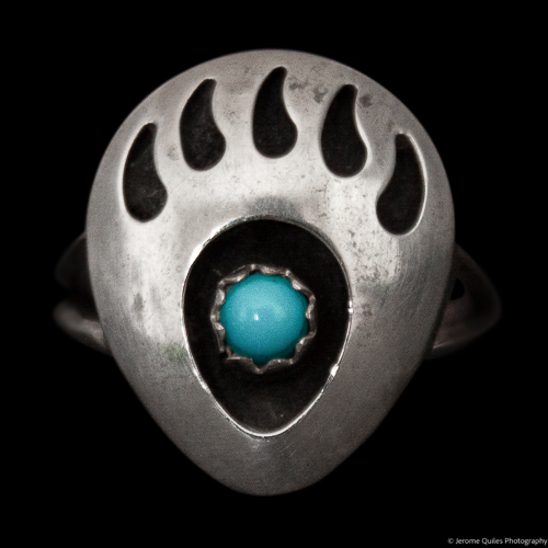 Zuni Bear Paw Turquoise Ring